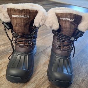 Hobibear Kids Brown and Black Winter Boots